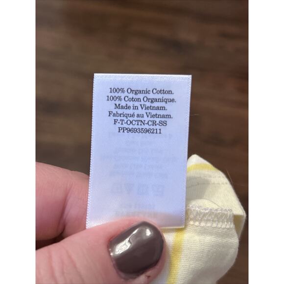 Everlane Womens Small Yellow Striped Organic Cotton Crewneck Tee T-Shirt NWT - Picture 9 of 9